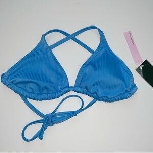 NWT Women’s Wild Fable Blue Triangle Bikini Top